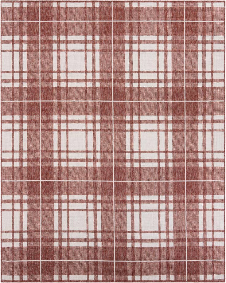 Detail image of 7' 10 x 10' Easy-Clean Checkered Indoor / Outdoor Rug
