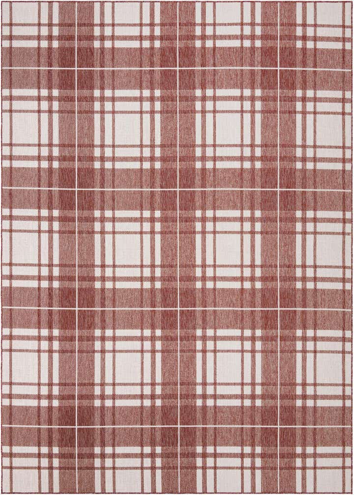 9' x 12' Easy-Clean Checkered Indoor / Outdoor Rug