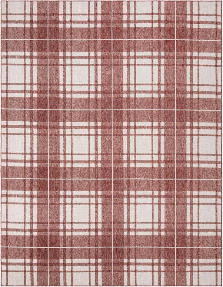 Detail image of 9' x 12' Easy-Clean Checkered Indoor / Outdoor Rug