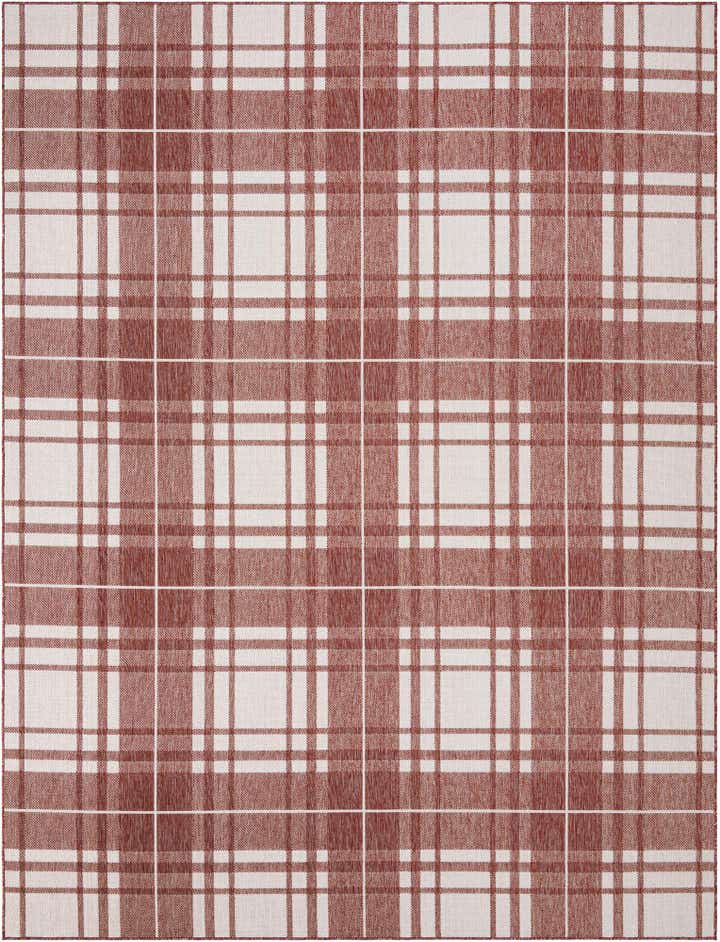 9' x 12' Easy-Clean Checkered Indoor / Outdoor Rug
