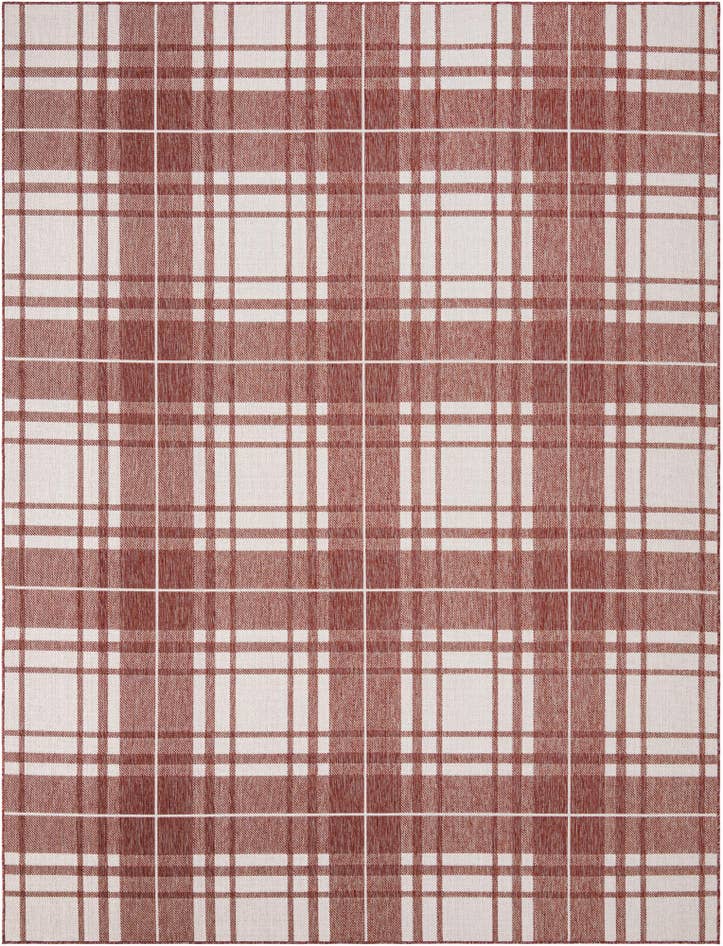 Detail image of 9' x 12' Easy-Clean Checkered Indoor / Outdoor Rug