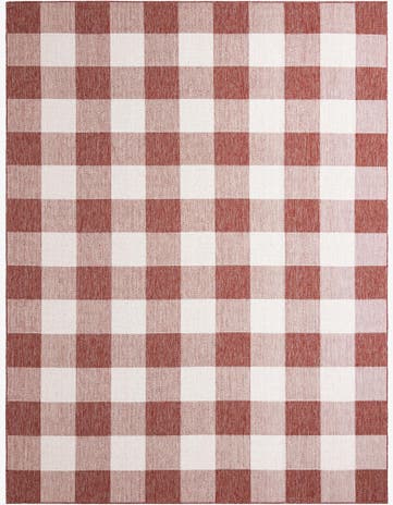 9' x 12' Easy-Clean Checkered Indoor / Outdoor Rug