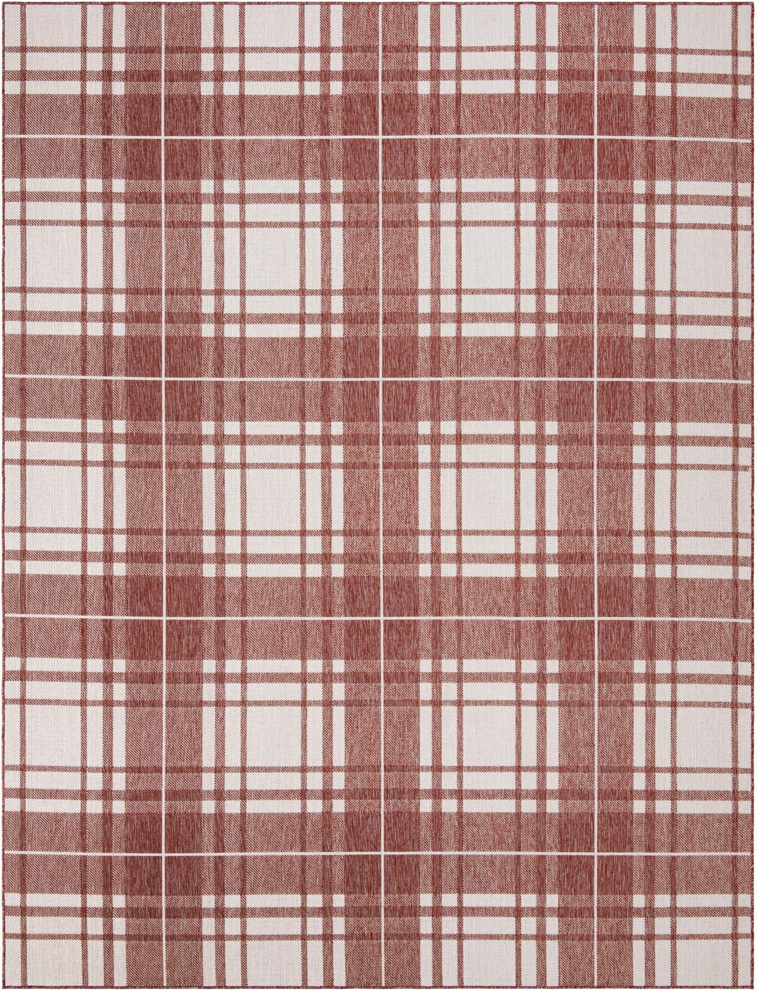 9' x 12'  Washable Checkered Indoor / Outdoor Rug