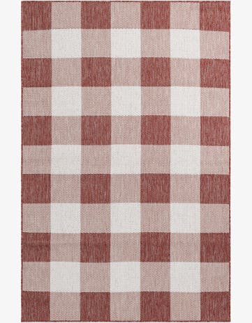 5' 3 x 8' Easy-Clean Checkered Indoor / Outdoor Rug