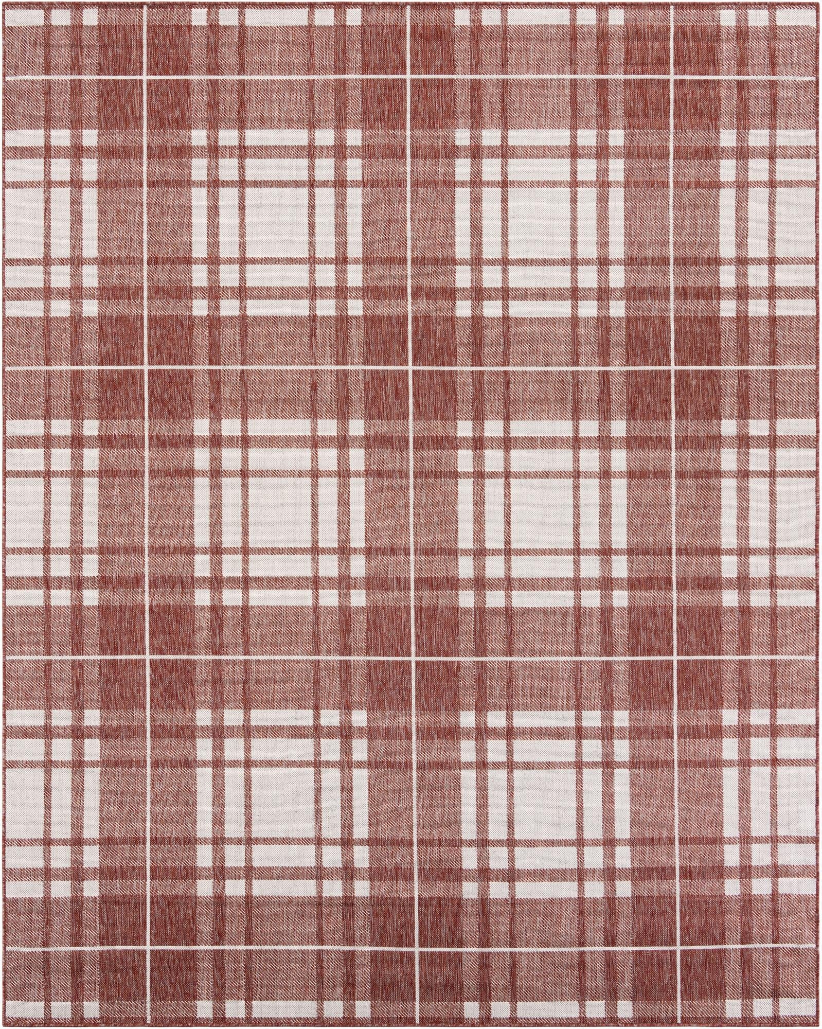 7' 10 x 10'  Washable Checkered Indoor / Outdoor Rug