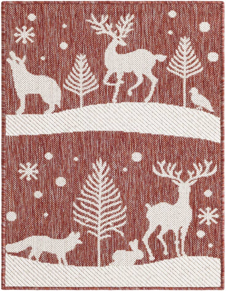 Detail image of 2' x 3' Easy-Clean Holiday Indoor / Outdoor Rug