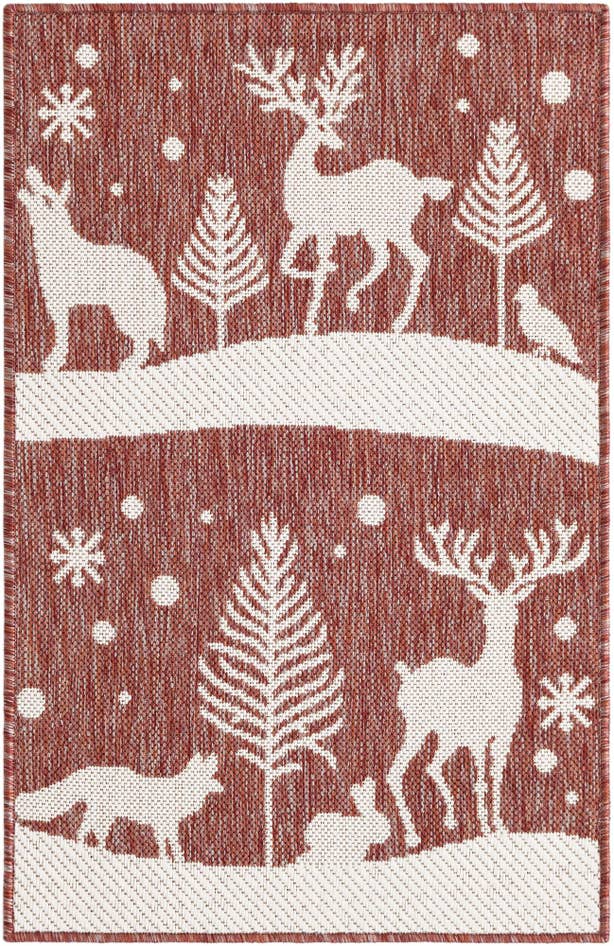 Detail image of 2' x 3' Easy-Clean Holiday Indoor / Outdoor Rug