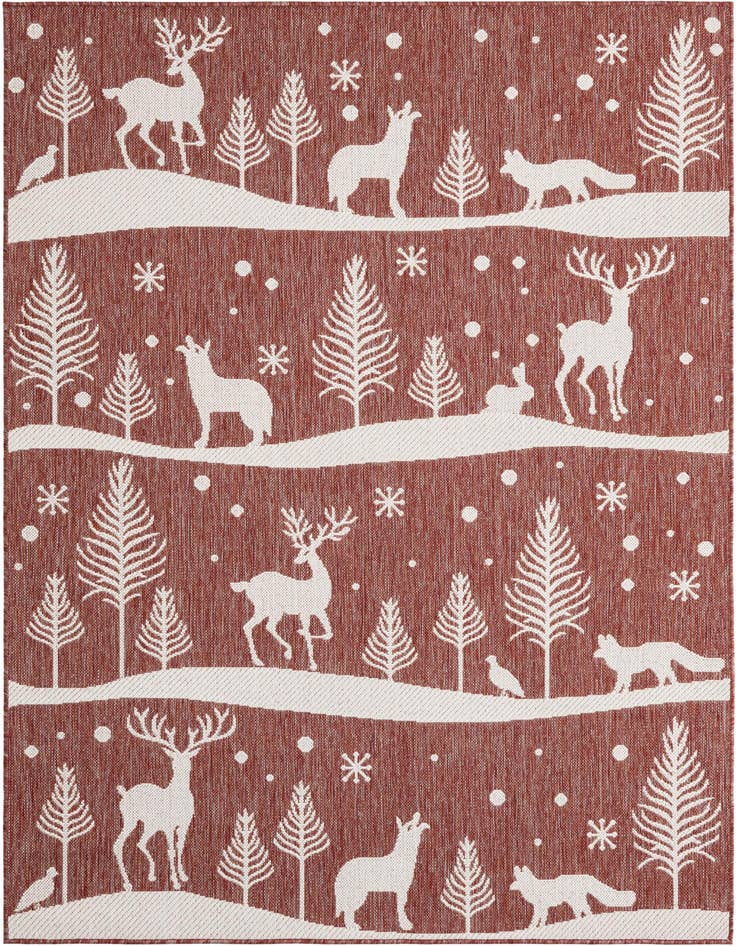 Detail image of 5' 3 x 7' Easy-Clean Holiday Indoor / Outdoor Rug
