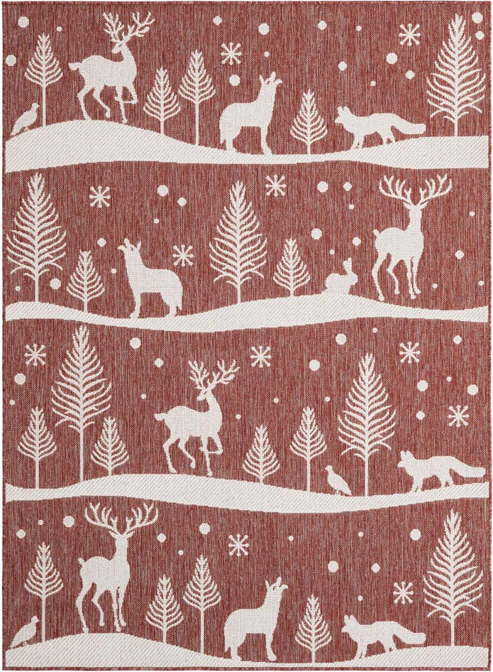 Detail image of 5' 3 x 7' Easy-Clean Holiday Indoor / Outdoor Rug