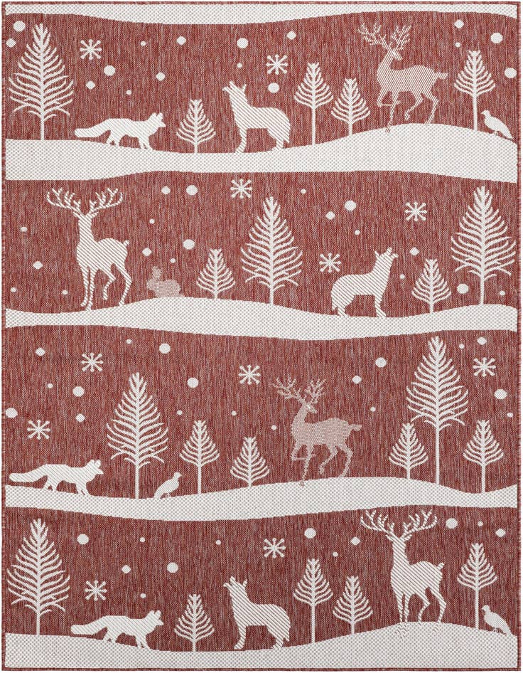 Detail image of 5' 3 x 8' Easy-Clean Holiday Indoor / Outdoor Rug
