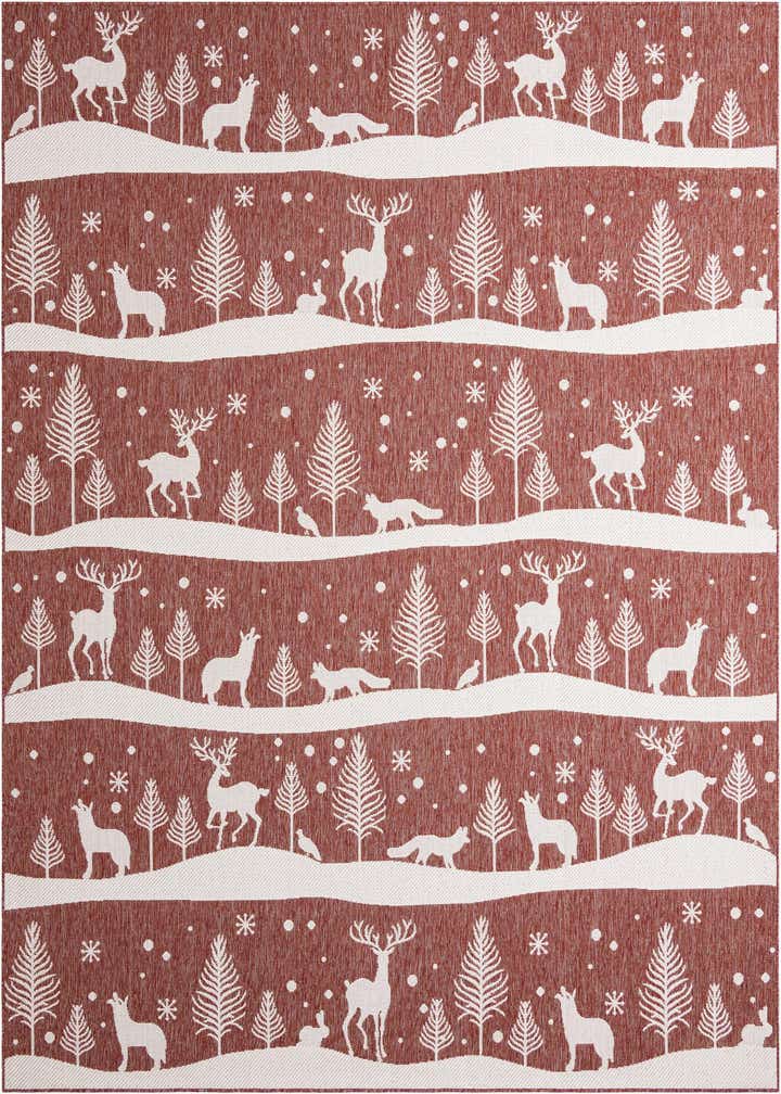 9' x 12' Easy-Clean Holiday Indoor / Outdoor Rug