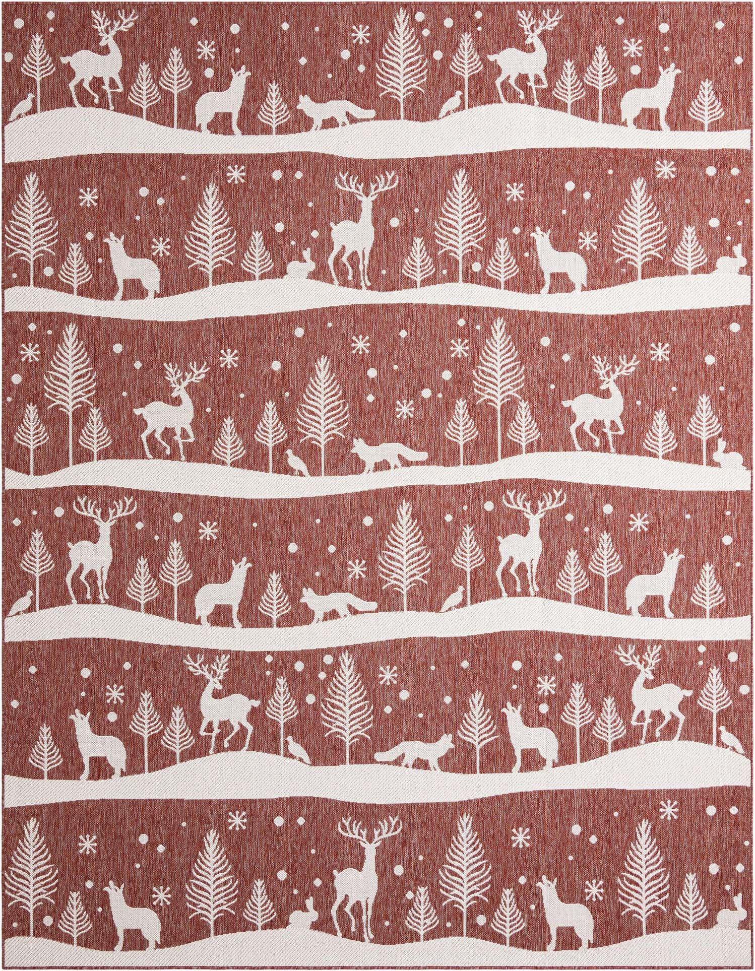 9' x 12' Easy-Clean Holiday Indoor / Outdoor Rug
