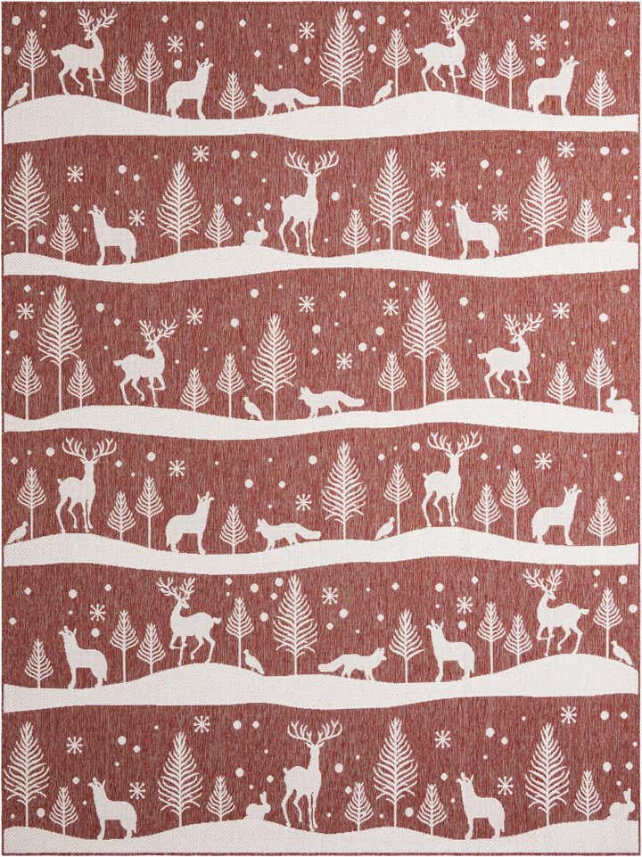 9' x 12' Easy-Clean Holiday Indoor / Outdoor Rug
