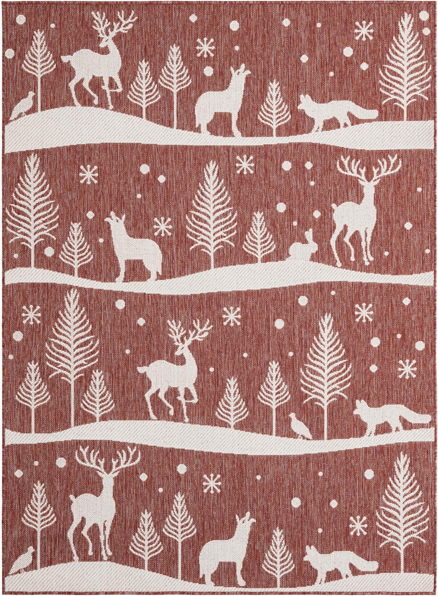 5' 3 x 7'  Washable Holiday Indoor / Outdoor Rug