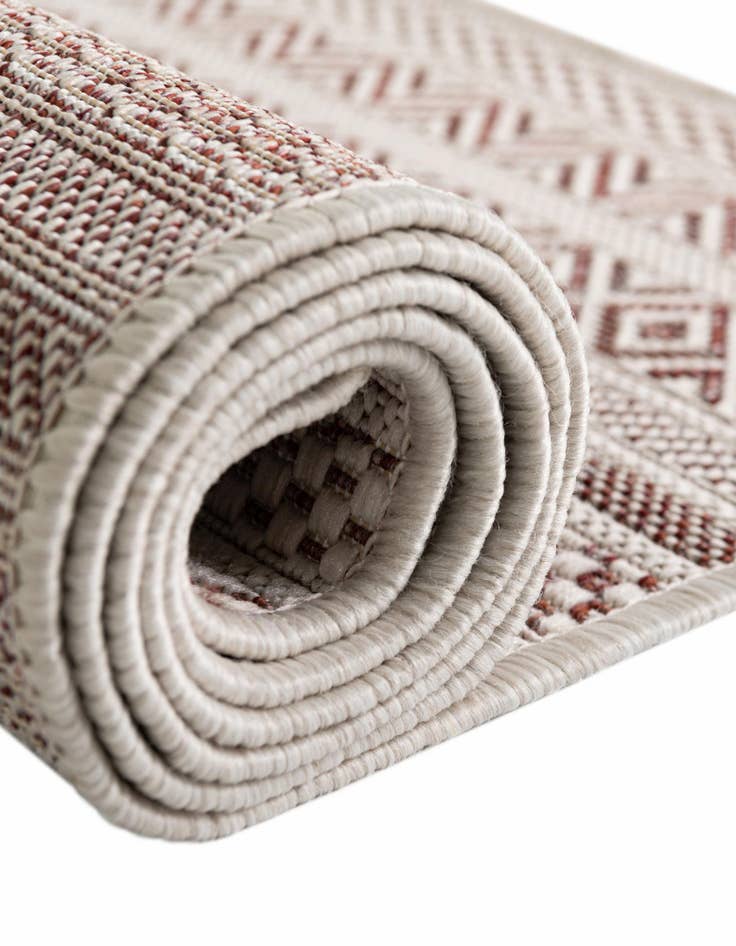 Detail image of Custom Red Washable Ribbon Indoor / Outdoor Rug