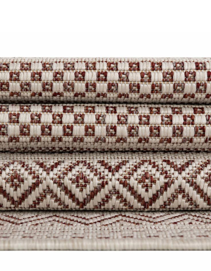 Detail image of Custom Red Washable Ribbon Indoor / Outdoor Rug