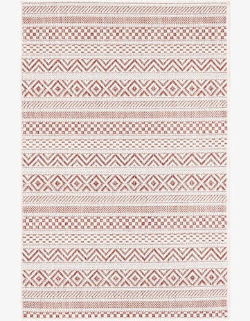 Red Easy-Clean Ribbon Indoor / Outdoor Rug