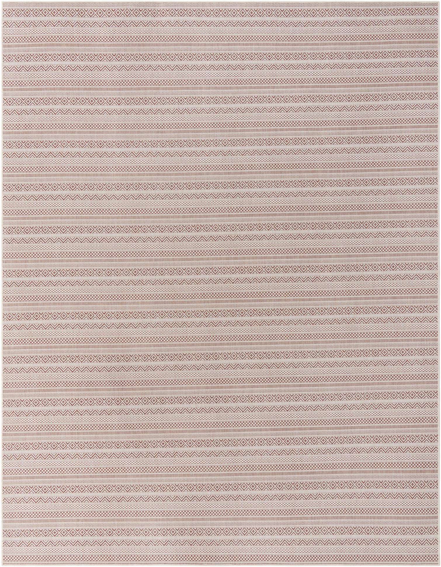 9' x 12' Easy-Clean Striped Indoor / Outdoor Rug