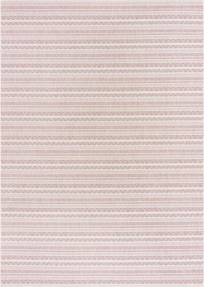 Detail image of 7' 10 x 11' Easy-Clean Striped Indoor / Outdoor Rug