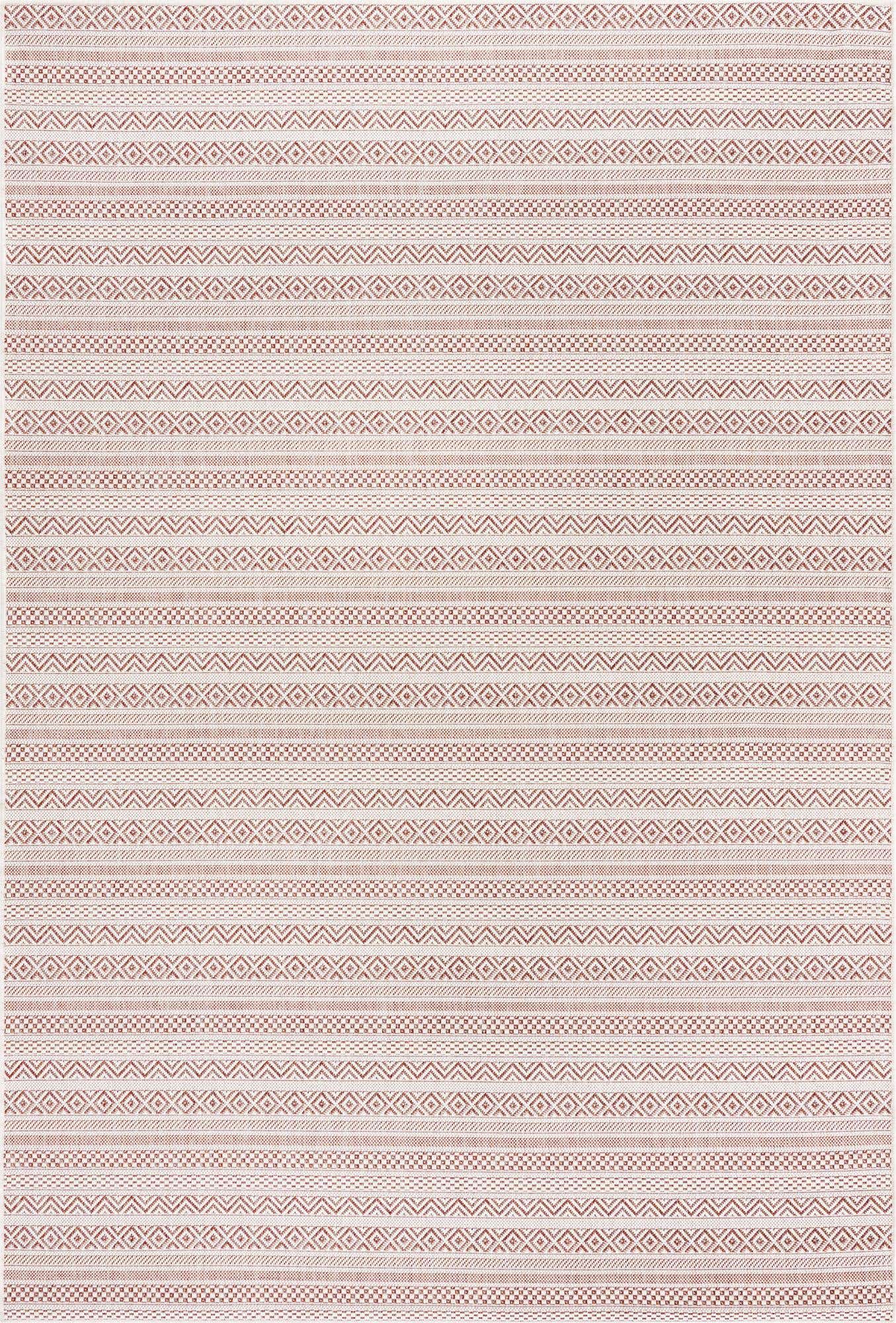 6' x 9' Easy-Clean Striped Indoor / Outdoor Rug