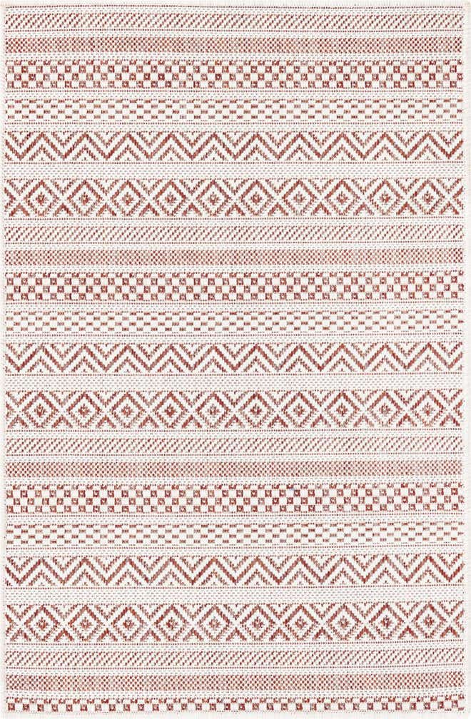 2' x 3' Easy-Clean Striped Indoor / Outdoor Rug