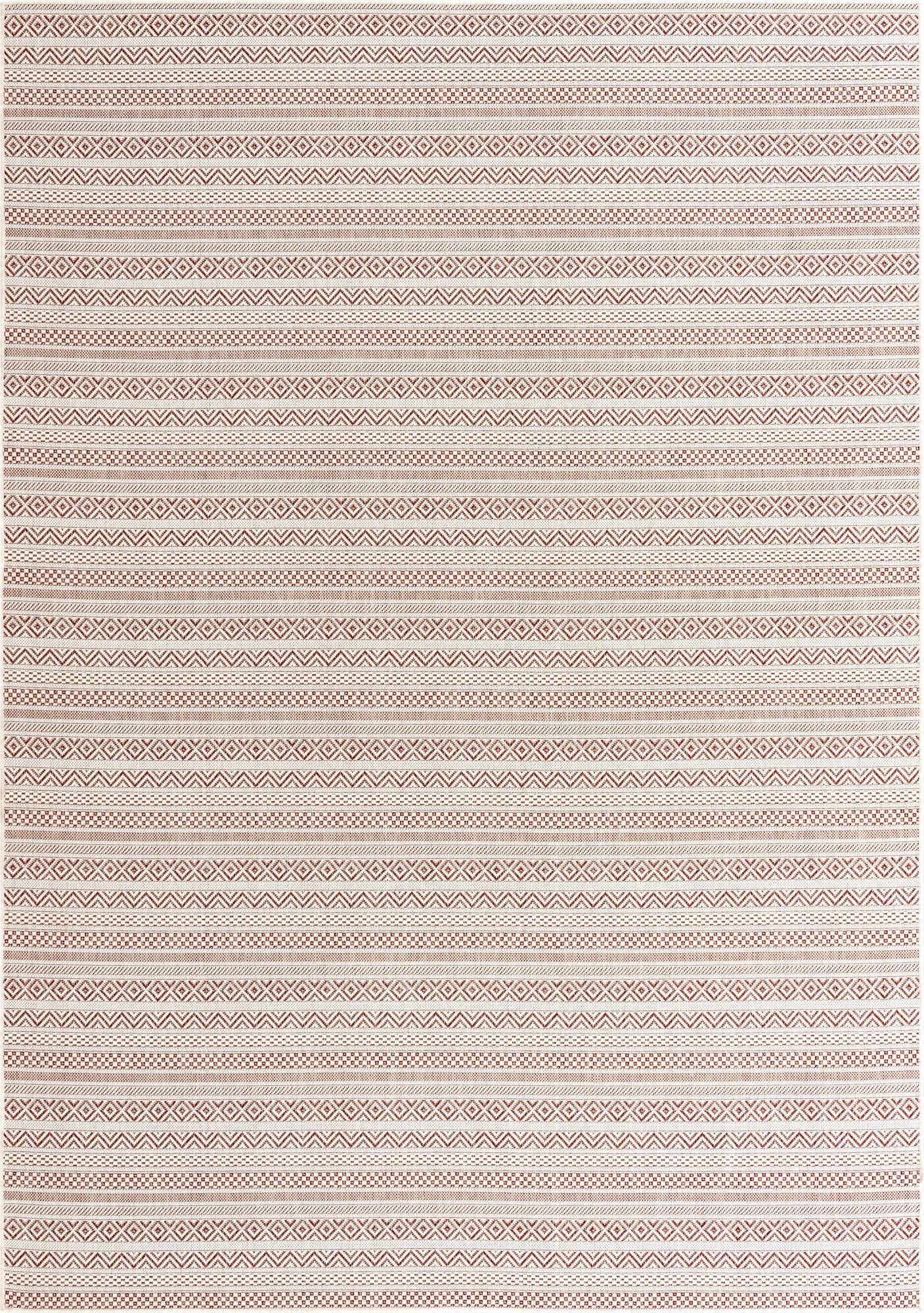 7' x 10'  Washable Striped Indoor / Outdoor Rug