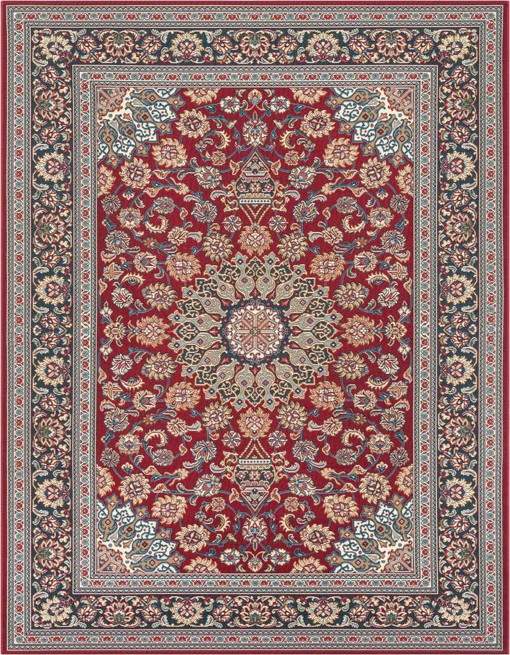 Detail image of 6' 1 x 9' Easy-Clean Traditional Indoor / Outdoor Rug