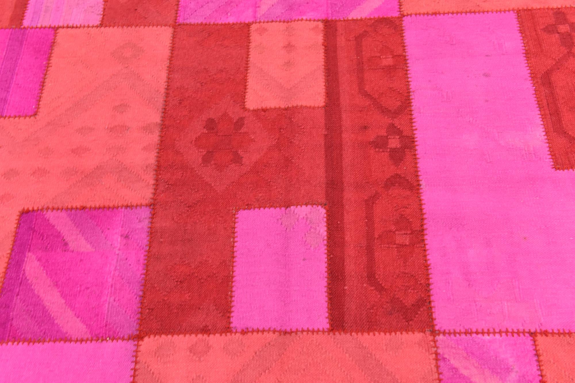 4' 6 x 6' 7 Hand Woven Patchwork Wool Rug