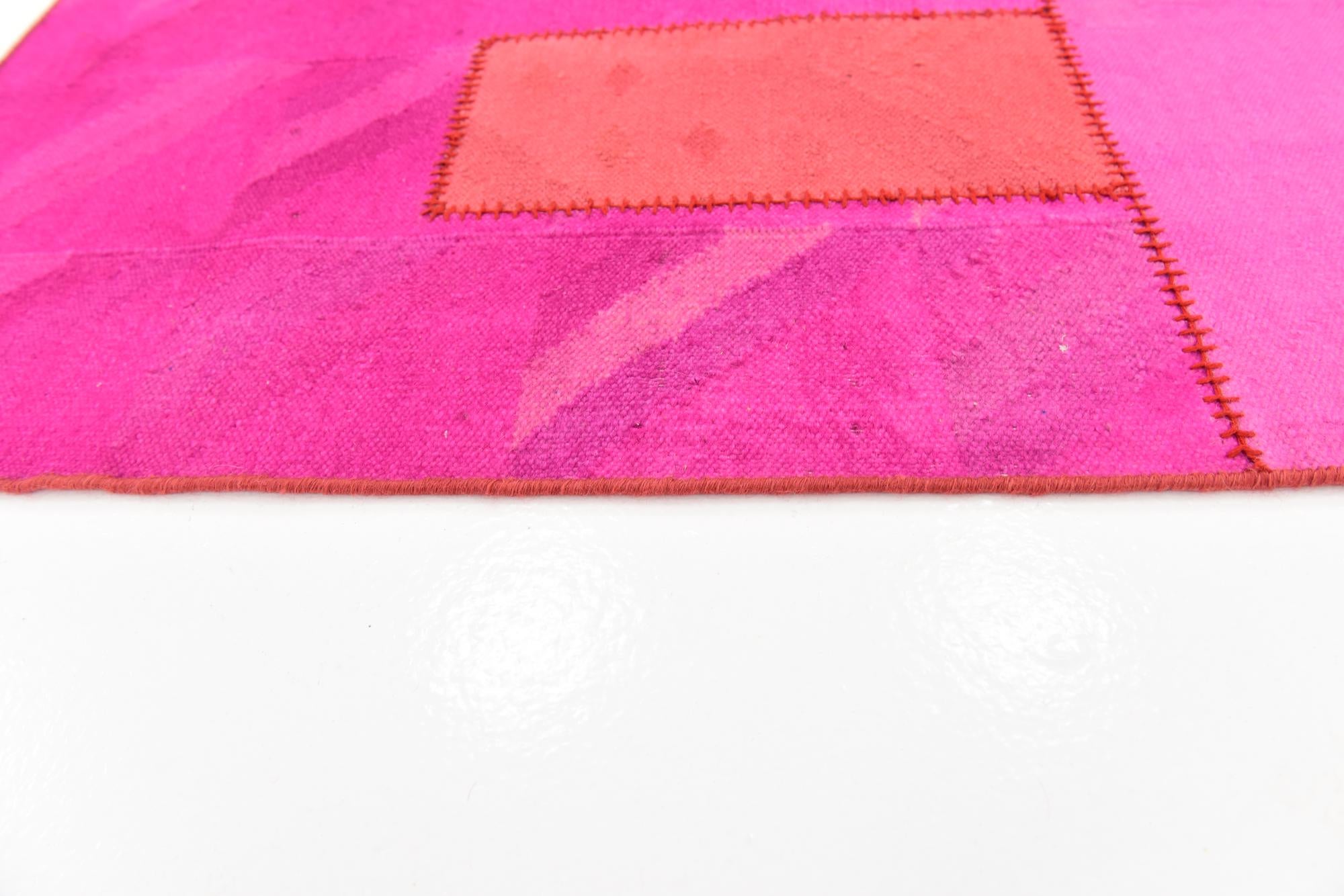 4' 6 x 6' 7 Hand Woven Patchwork Wool Rug