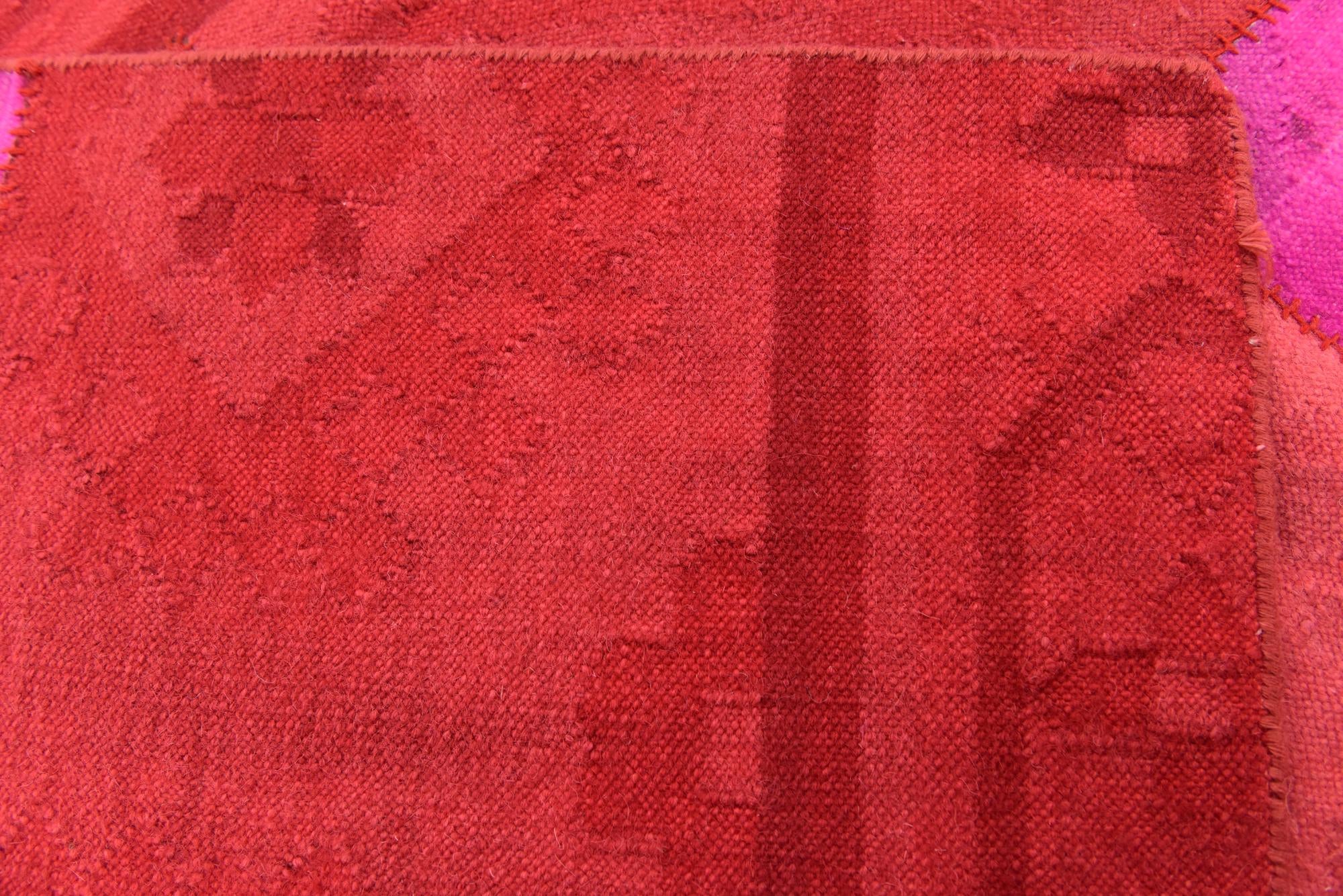 4' 6 x 6' 7 Hand Woven Patchwork Wool Rug