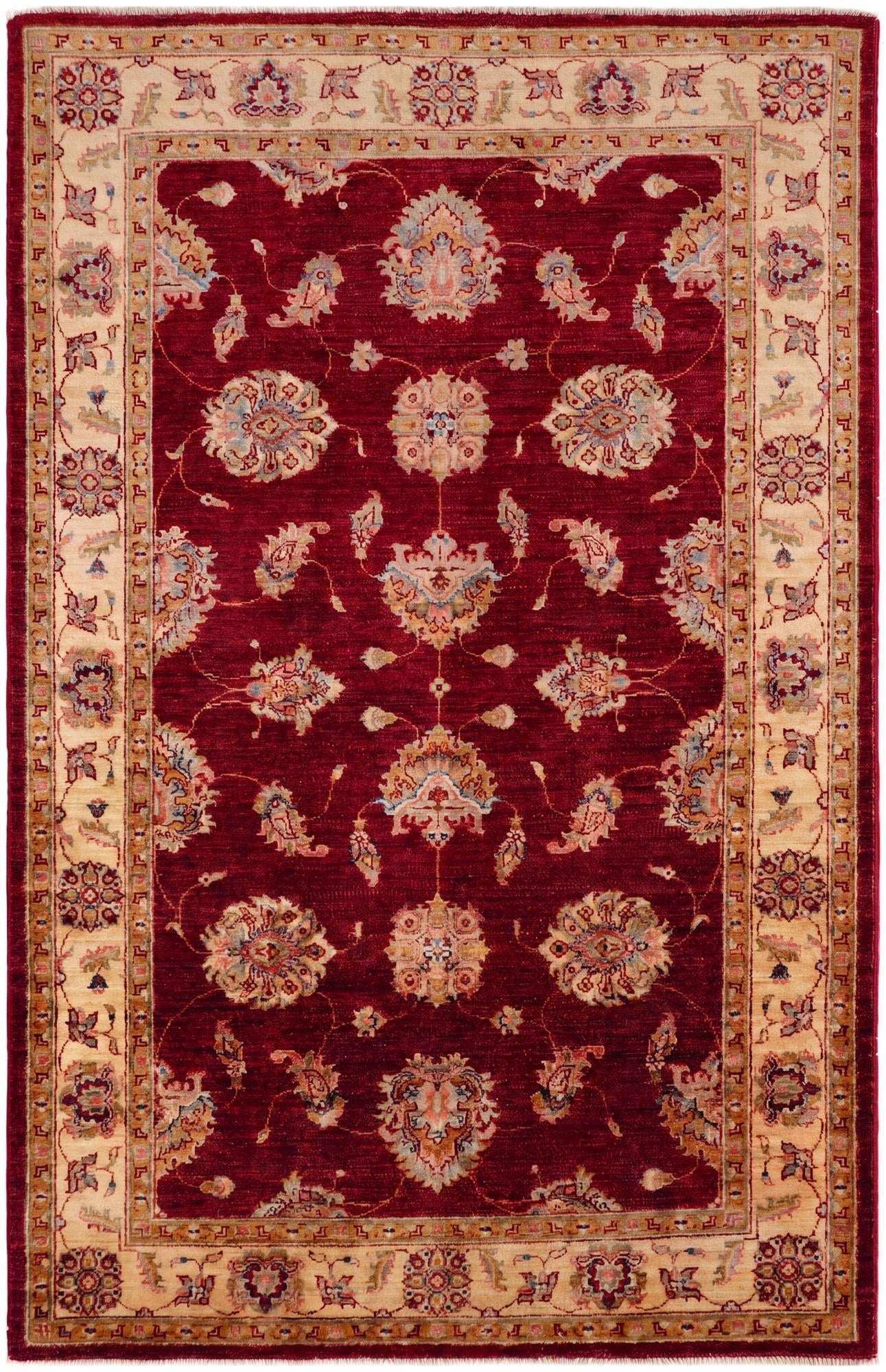 4' x 6' 3 Hand Knotted Pershawar Ziegler Rug