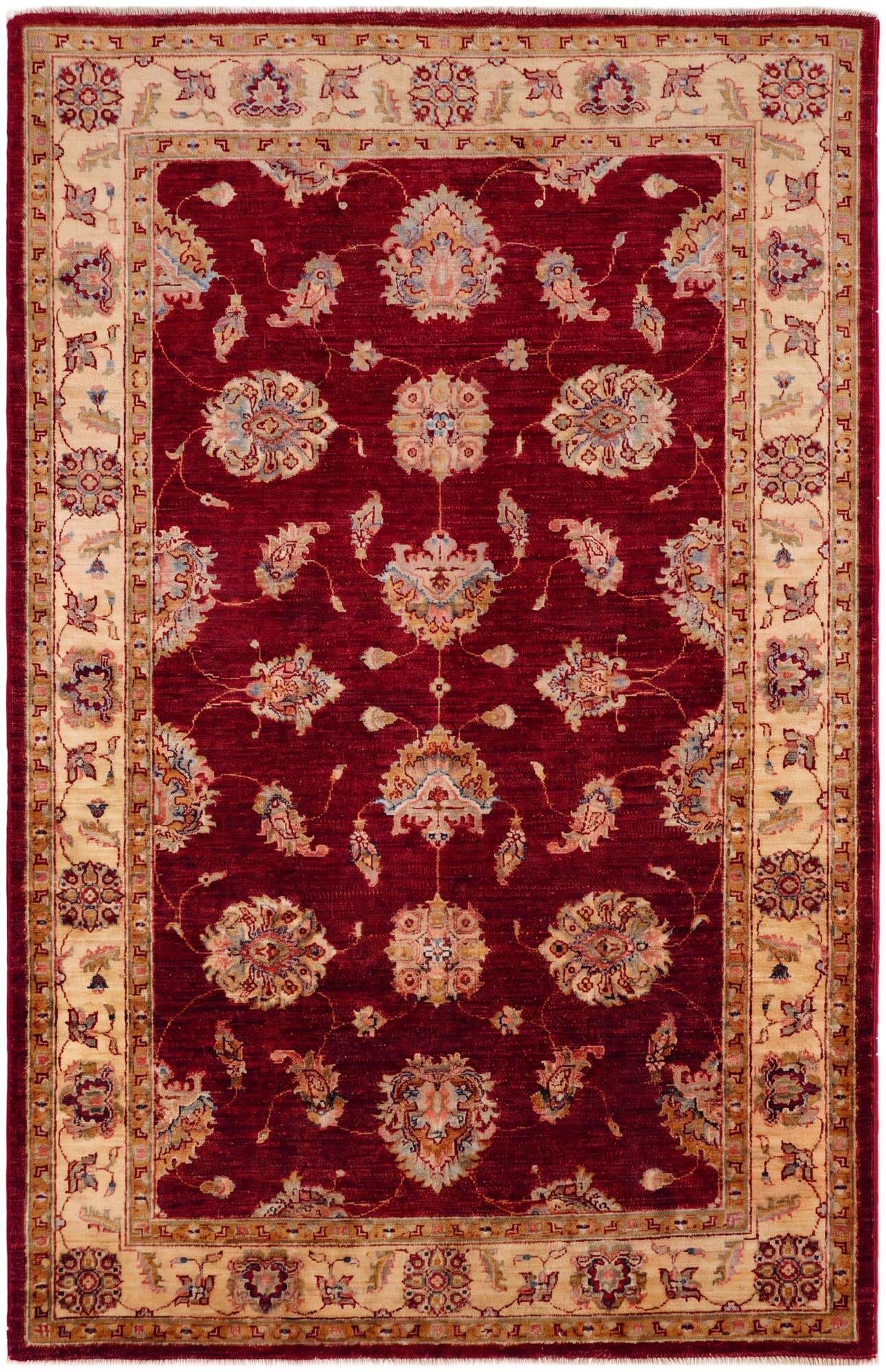 4' x 6' 3 Hand Knotted Pershawar Ziegler Rug