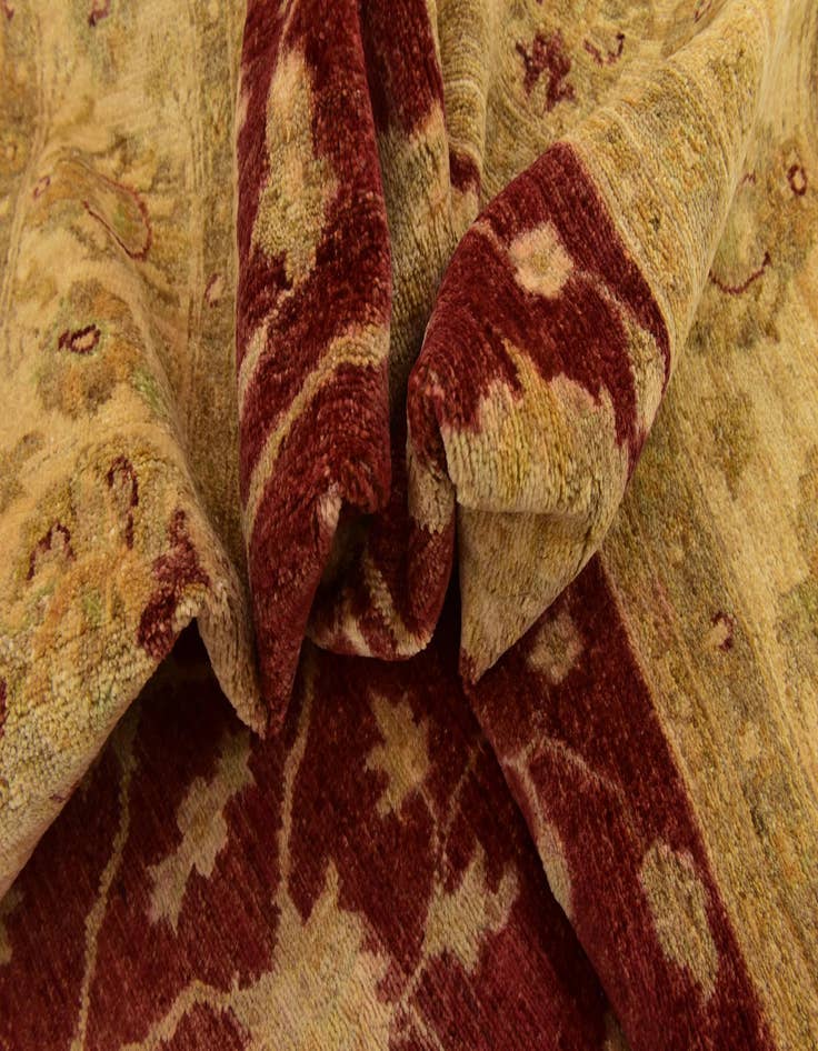 Detail image of 6' 8 x 9' 10 Hand Knotted Peshawar Ziegler Rug