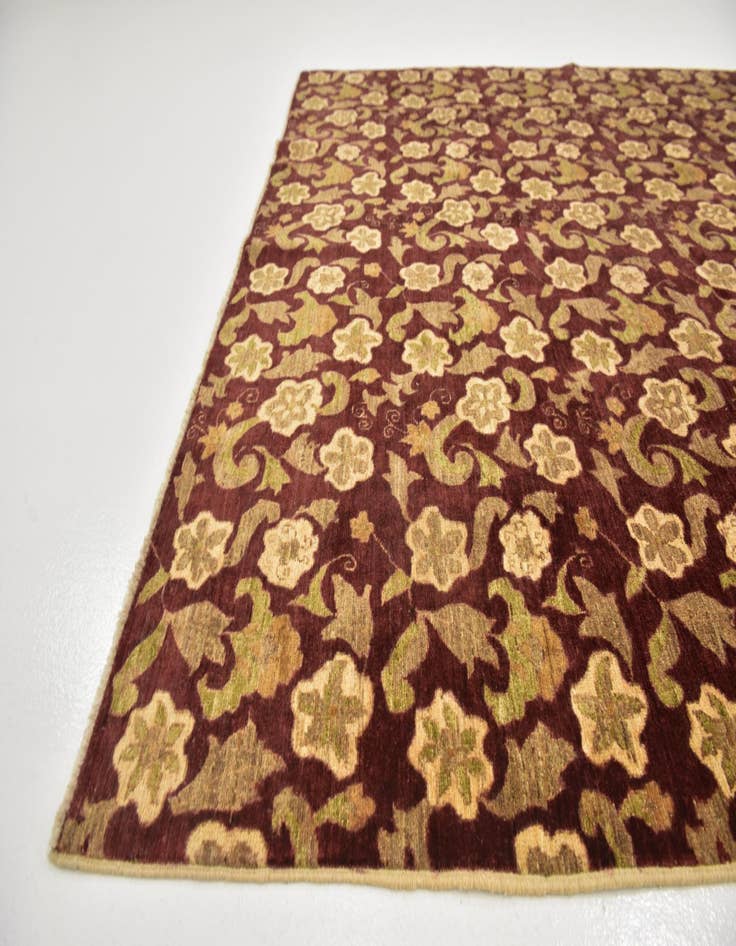 Detail image of 6' 7 x 8' 2  Hand Knotted Peshawar Ziegler Rug