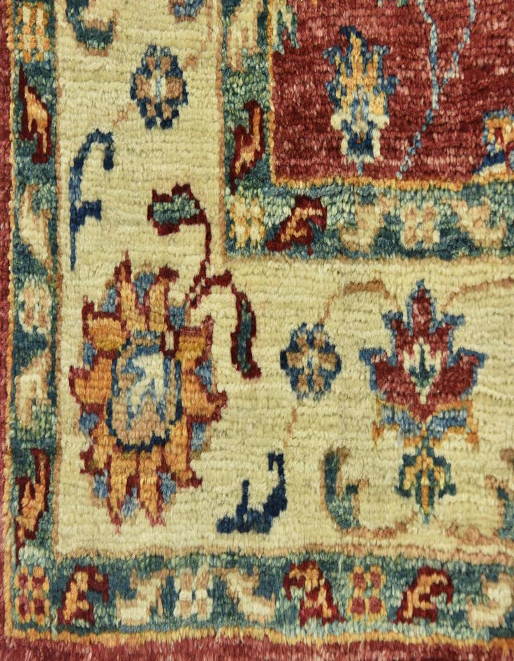 Detail image of 2' 8 x 3' 11  Hand Knotted Peshawar Ziegler Rug