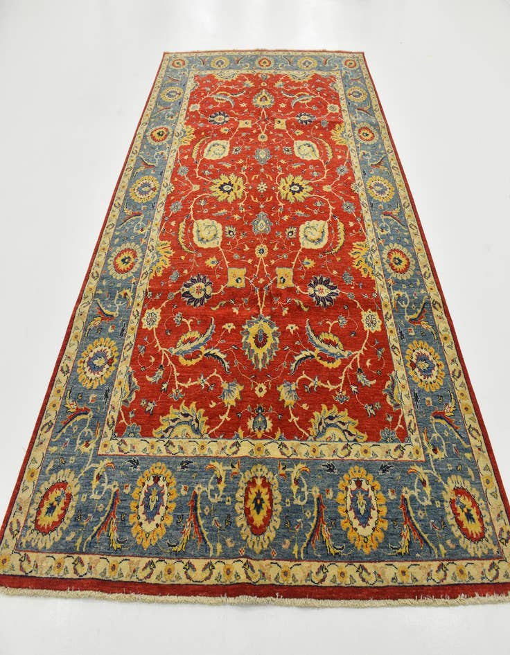Detail image of 6' 7 x 9' 10 Hand Knotted Peshawar Ziegler Rug