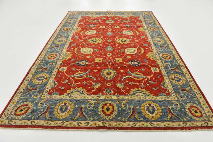 6' 7 x 9' 10 Hand Knotted Peshawar Ziegler Rug