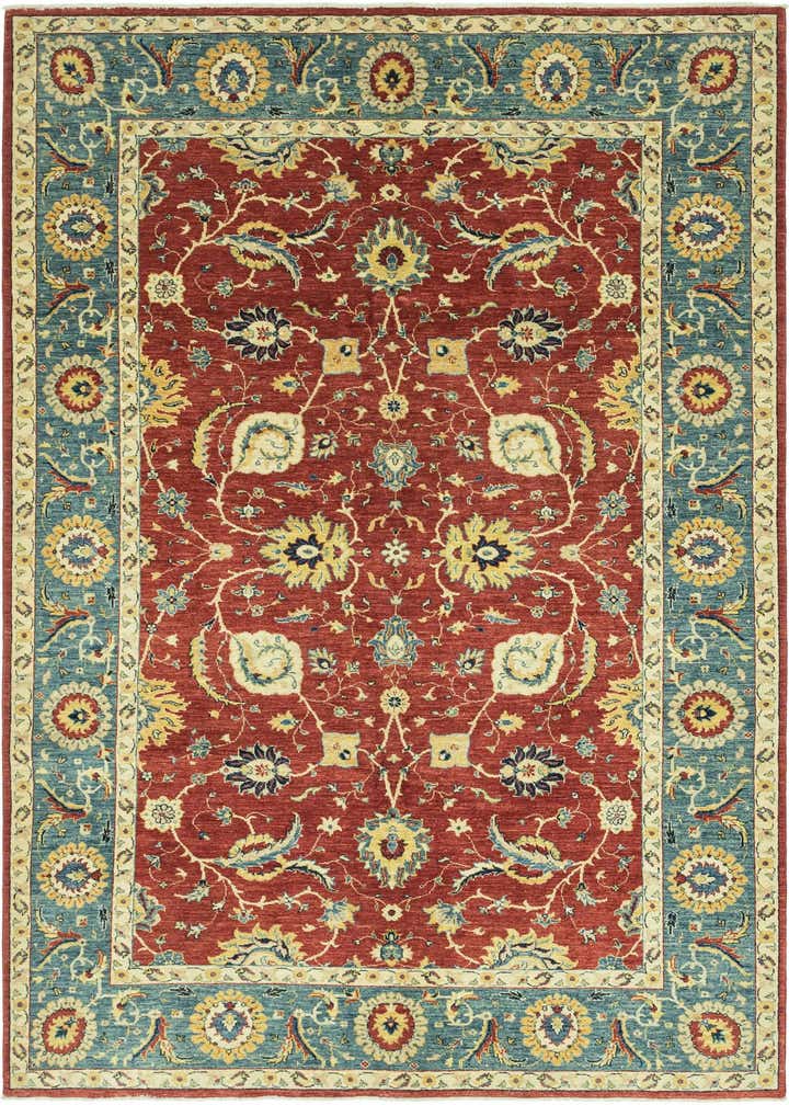 6' 7 x 9' 10 Hand Knotted Peshawar Ziegler Rug