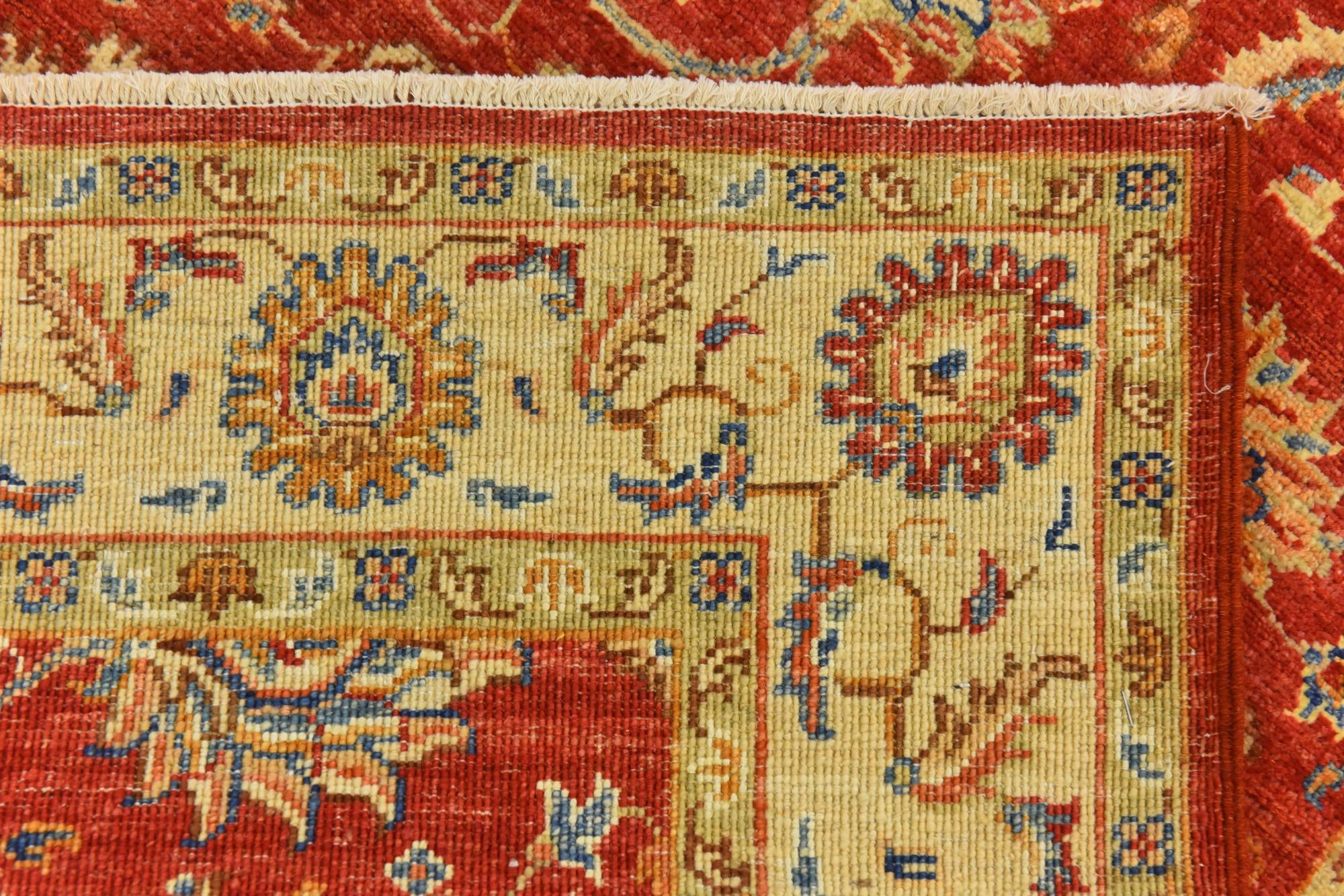 3' 4 x 4' 10 Hand Knotted Peshawar Ziegler Rug