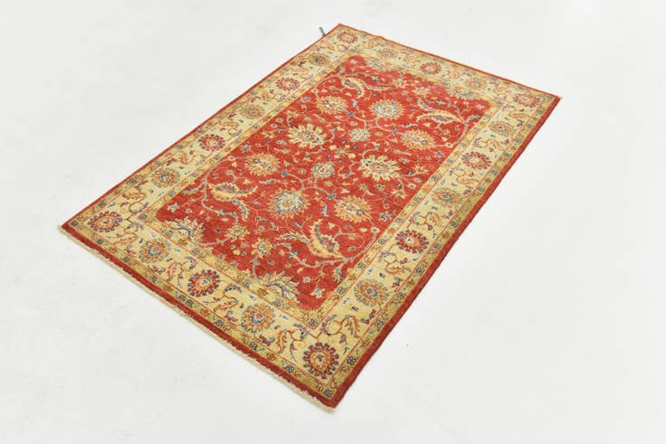 Detail image of 3' 4 x 4' 10 Hand Knotted Peshawar Ziegler Rug
