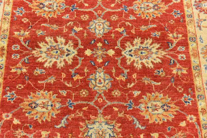3' 4 x 4' 10 Hand Knotted Peshawar Ziegler Rug