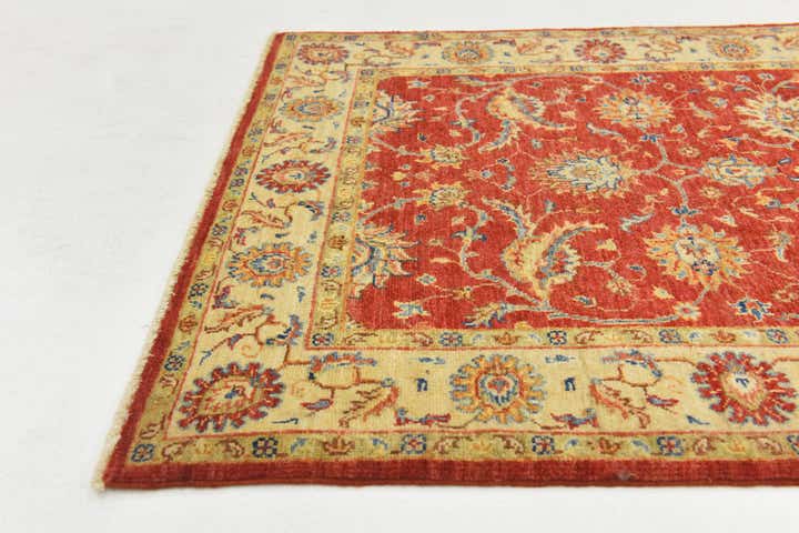 3' 4 x 4' 10 Hand Knotted Peshawar Ziegler Rug