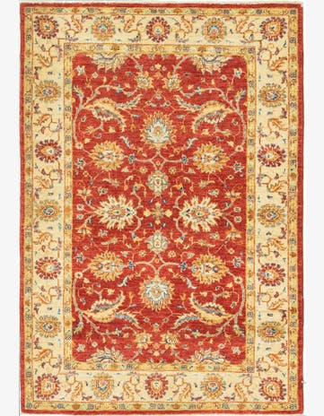 3' 4 x 4' 10 Hand Knotted Peshawar Ziegler Rug
