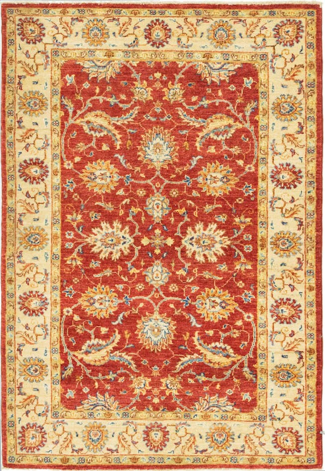 Detail image of 3' 4 x 4' 10 Hand Knotted Peshawar Ziegler Rug