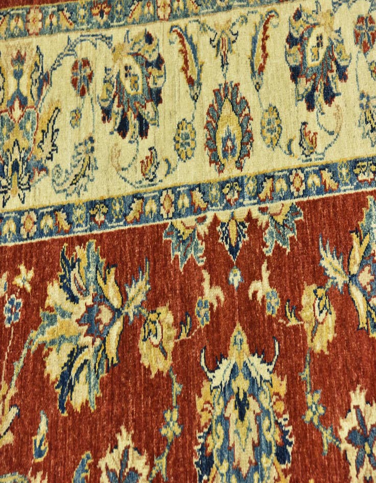 Detail image of 5' 8 x 7' 10 Hand Knotted Peshawar Ziegler Rug