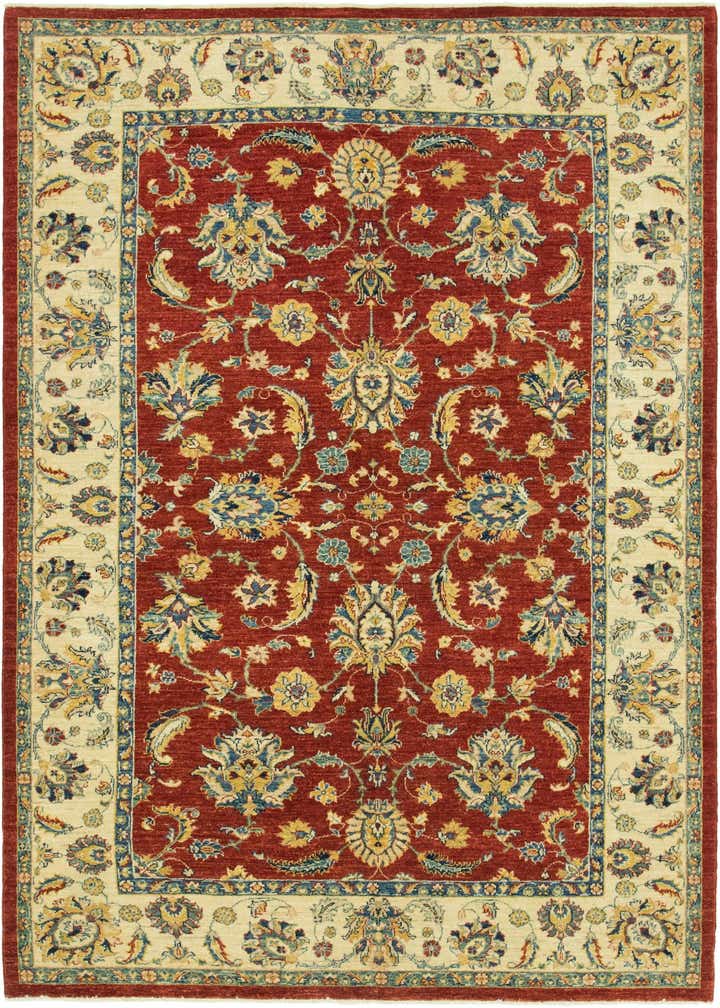 5' 8 x 7' 10 Hand Knotted Peshawar Ziegler Rug