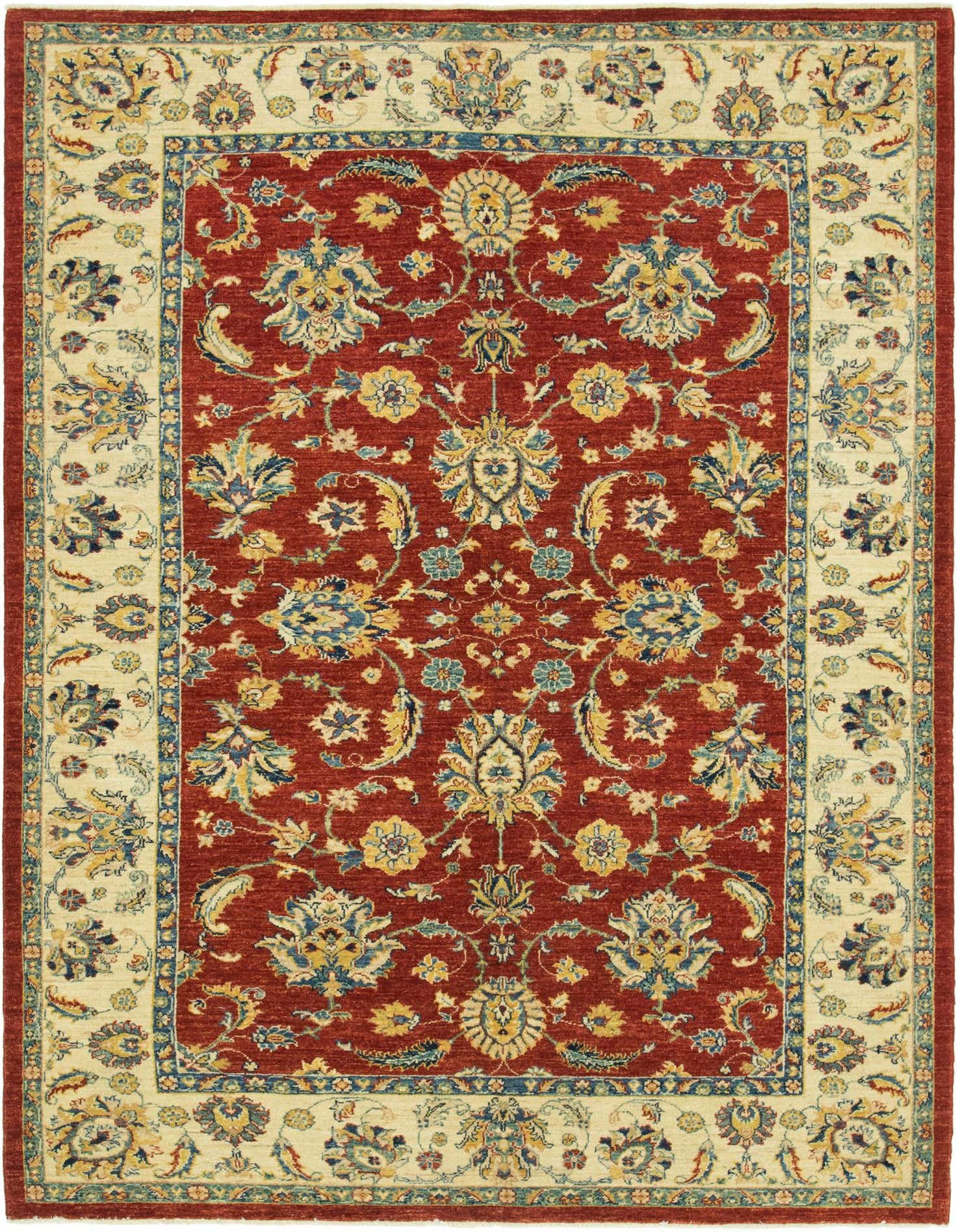 5' 8 x 7' 10 Hand Knotted Peshawar Ziegler Rug