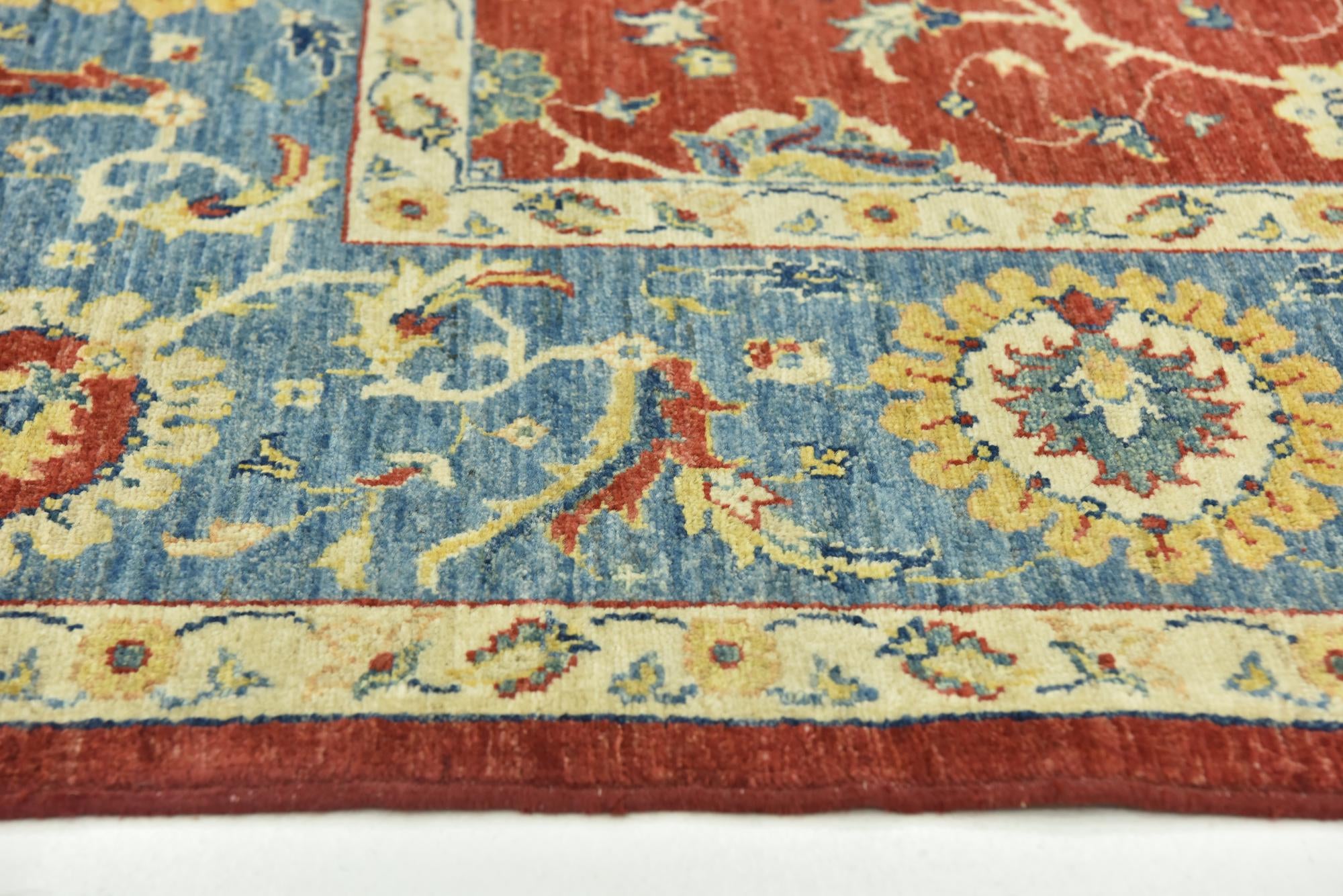 6' 9 x 9' 9 Hand Knotted Peshawar Ziegler Rug