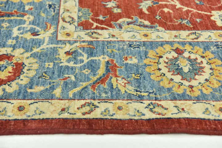 6' 9 x 9' 9 Hand Knotted Peshawar Ziegler Rug