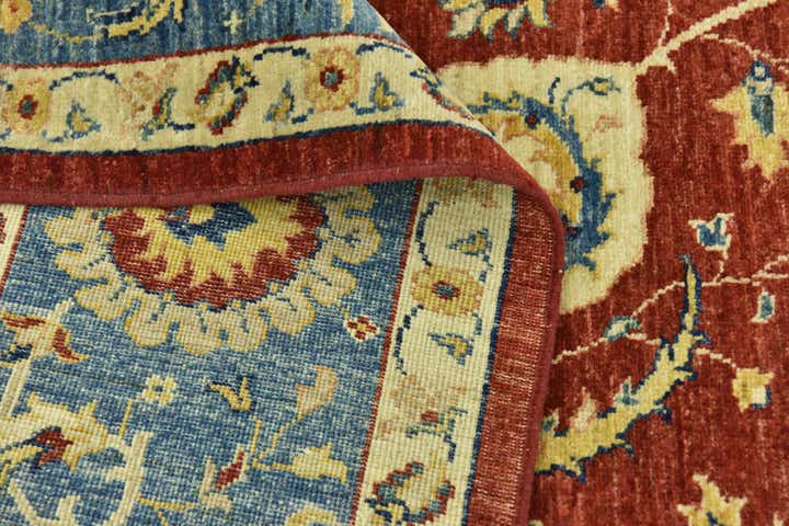 6' 9 x 9' 9 Hand Knotted Peshawar Ziegler Rug